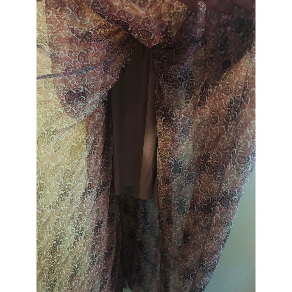 Indigo‎ Rose Maxi Dress Womens Small Pink Paisley Metallic Excellent Boho Wrap - Picture 10 of 11